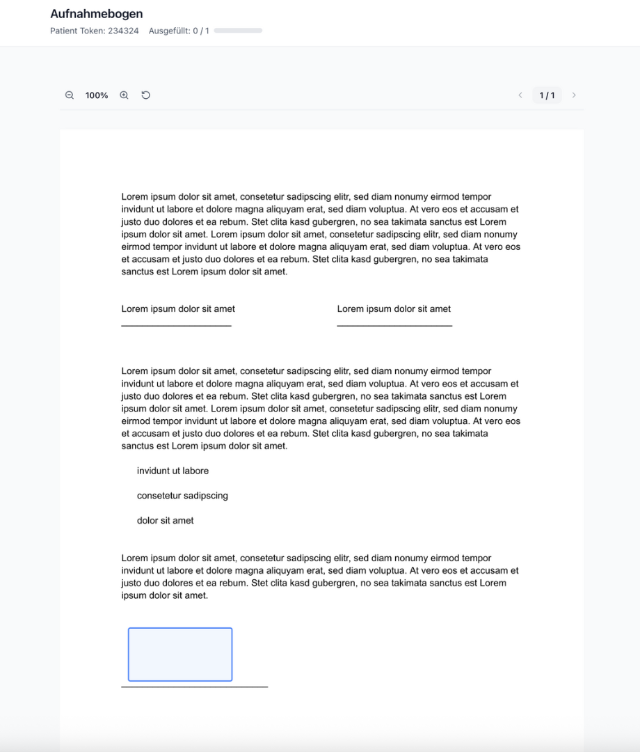 Beispielansicht des Signaturportals